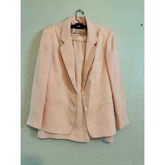 JH Collectibles Dresses & Skirts - JH Collectibles Pink Linen Blend Blazer Skirt Suit Set Women Size 12